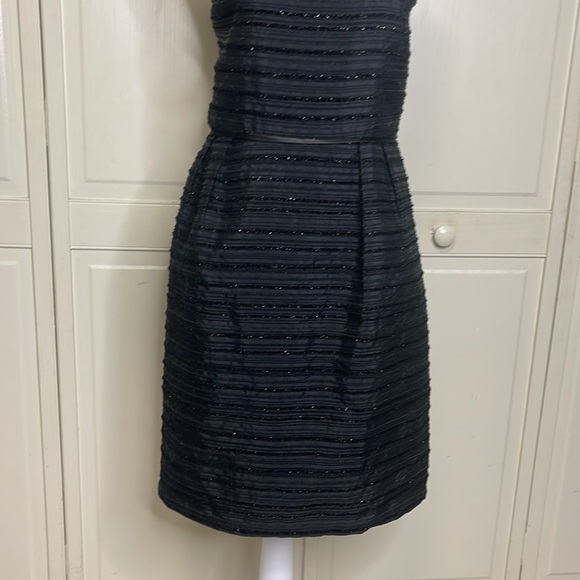 Cynthia Rowley Women's Sheath Dress Sparkles Sleeveless Black Striped Size 12 - Picture 3 of 11
